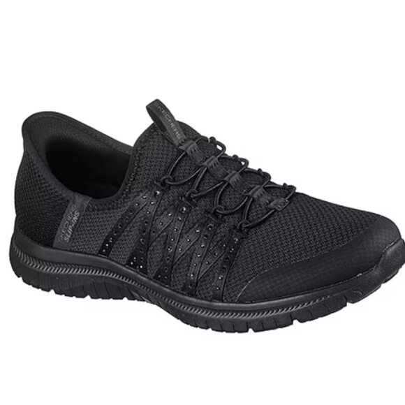 No Box Skechers Women's Hands Free Virtue Stunner Sneakers Black Sz 10 $75 1C449 - Picture 1 of 5